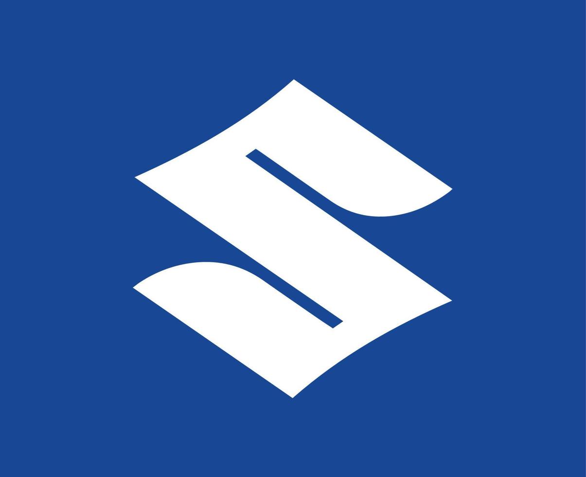 Suzuki marca logotipo carro símbolo branco Projeto Japão automóvel vetor ilustração com azul fundo