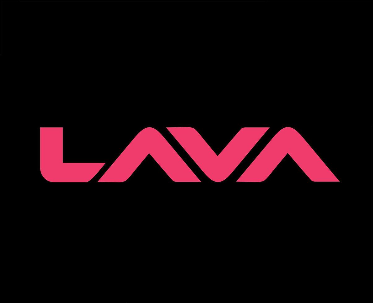 lava logotipo marca telefone símbolo Rosa Projeto Índia Móvel vetor ilustração com Preto fundo