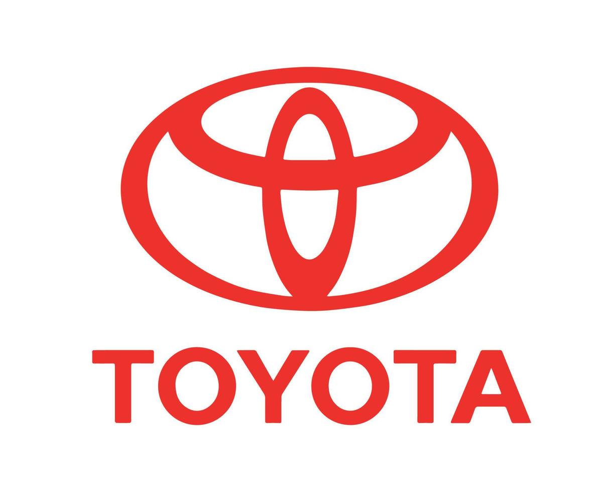 Toyota marca logotipo carro símbolo com nome vermelho Projeto Japão automóvel vetor ilustração