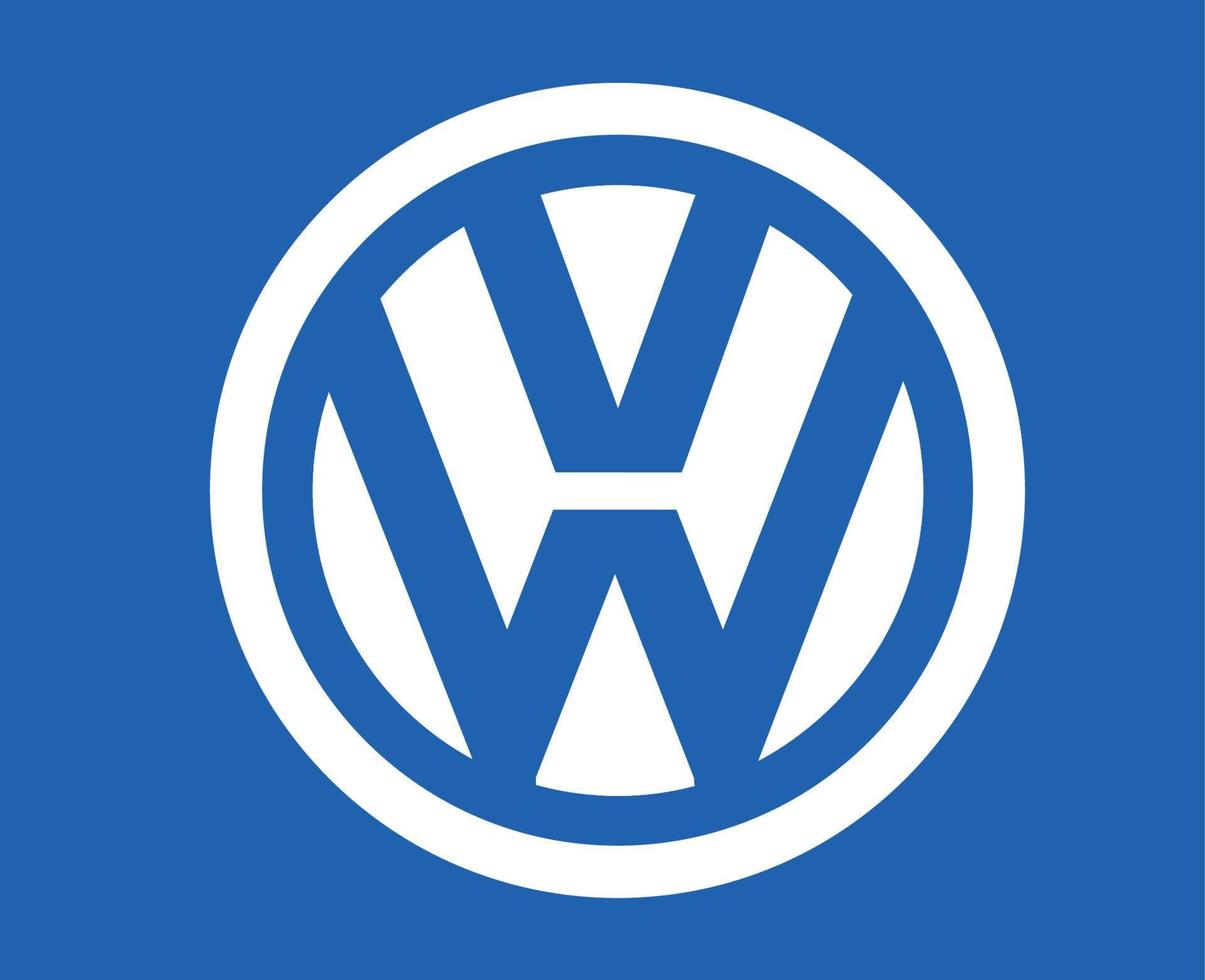 Volkswagen marca logotipo carro símbolo branco Projeto alemão automóvel vetor ilustração com azul fundo