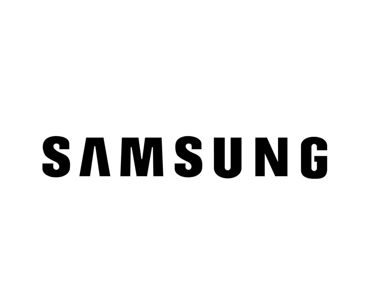 samsung marca logotipo telefone símbolo nome Preto Projeto sul coreano Móvel vetor ilustração