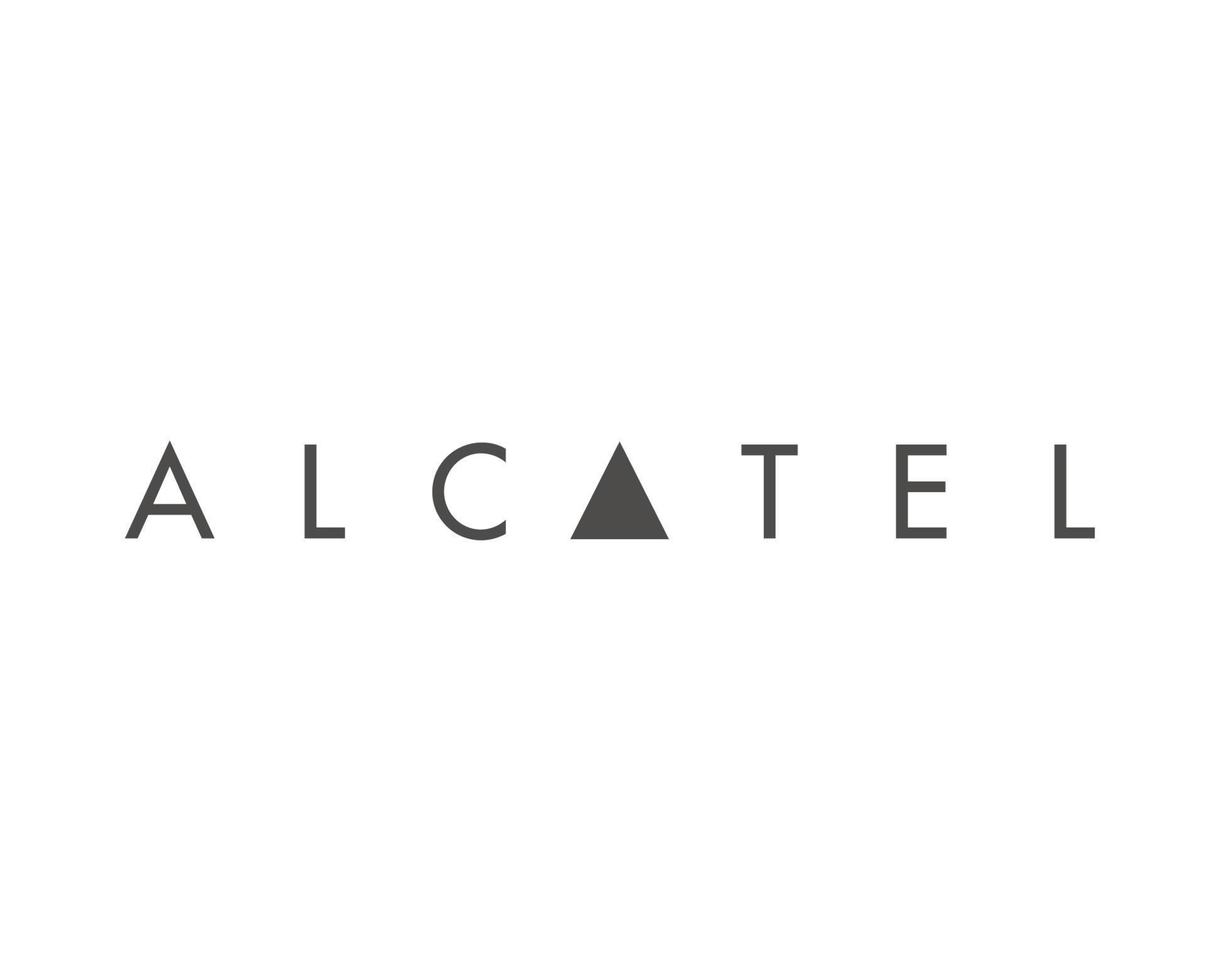 alcatel marca logotipo telefone símbolo nome cinzento Projeto Móvel vetor ilustração