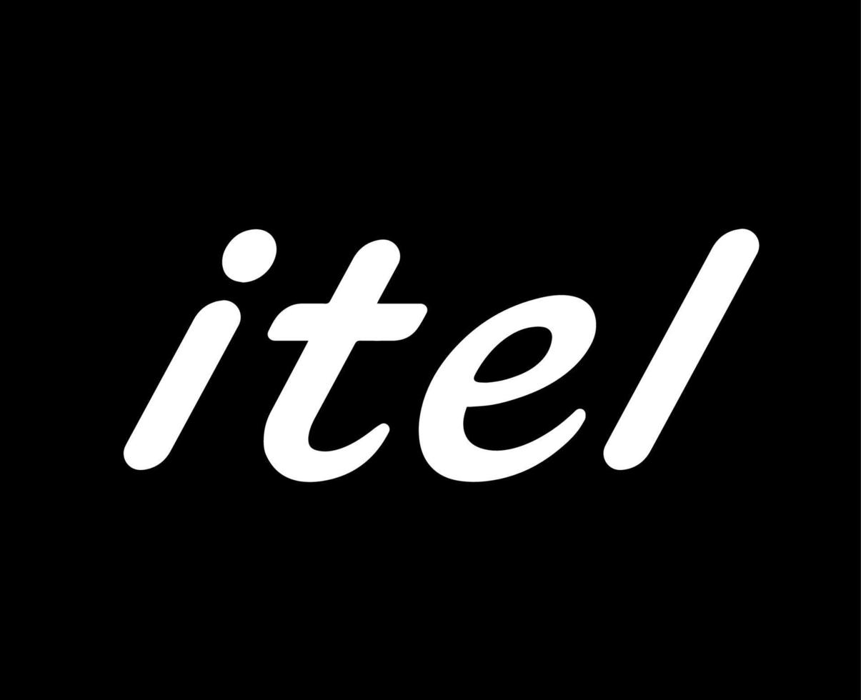 itel marca logotipo telefone símbolo nome branco Projeto China Móvel vetor ilustração com Preto fundo