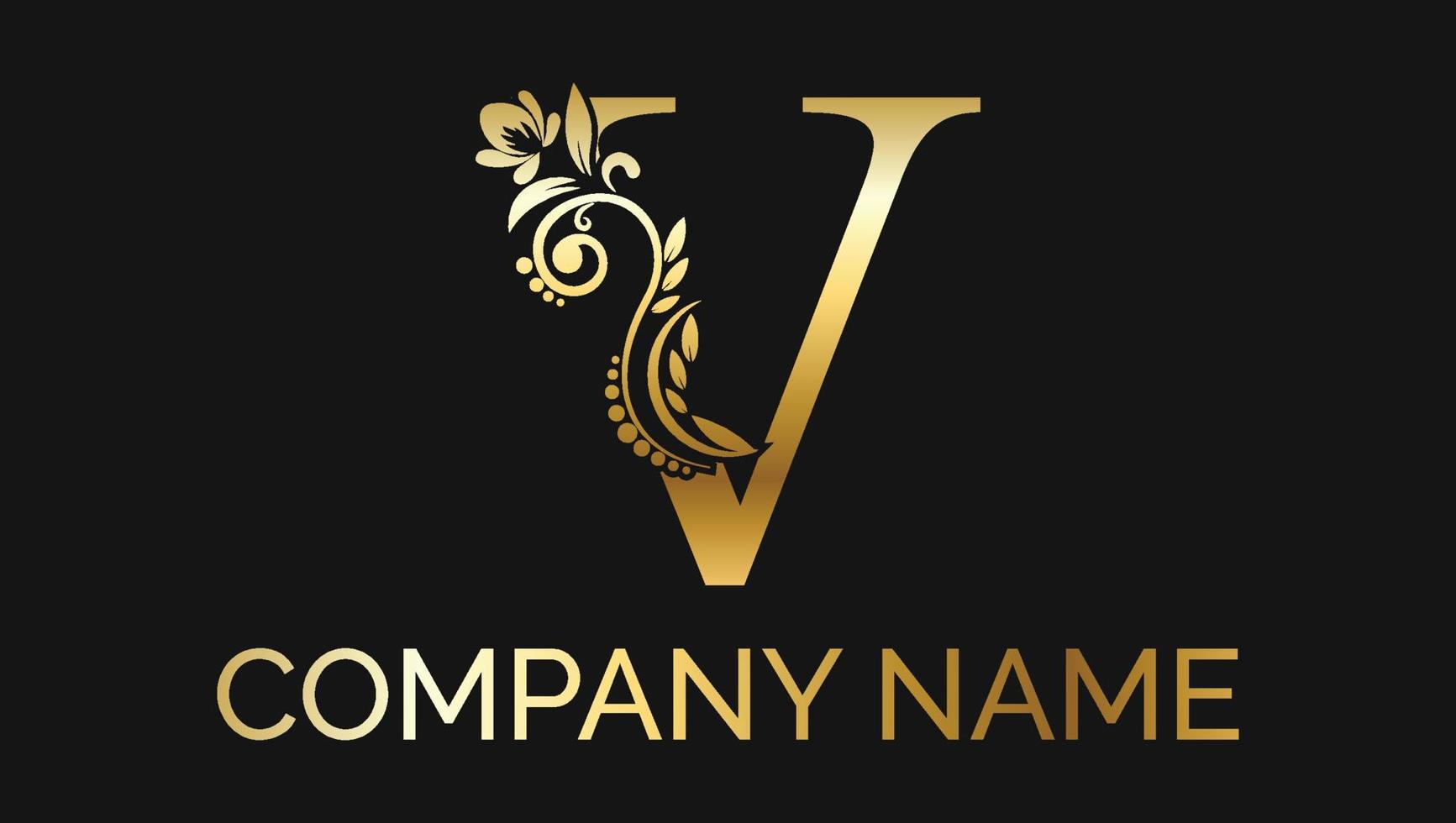 carta v luxo decorativo alfabético dourado abc monograma logotipo vetor