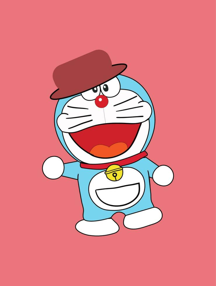 doraemon com chapéu pró vetor