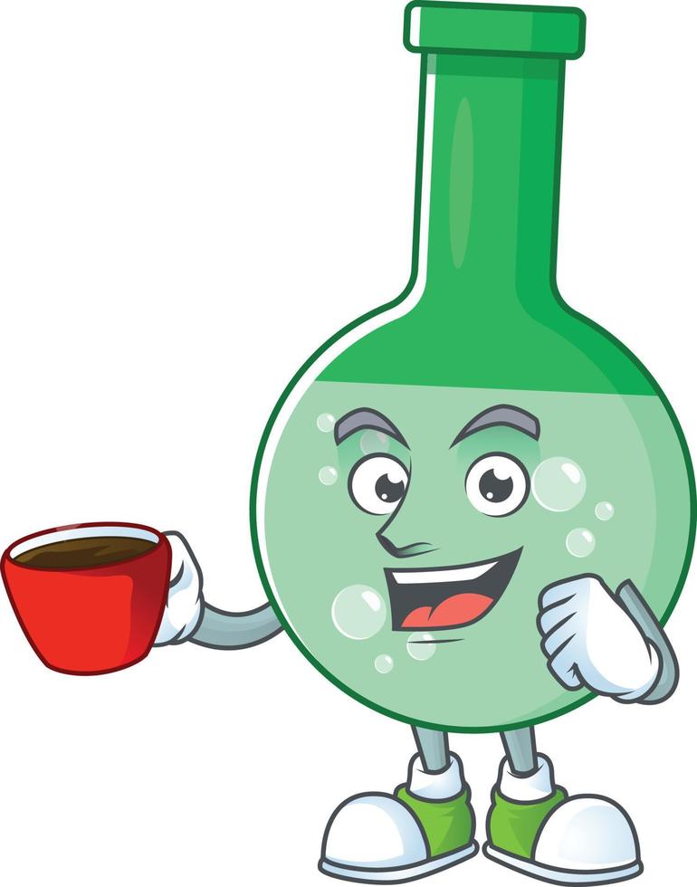 verde químico garrafa desenho animado personagem vetor