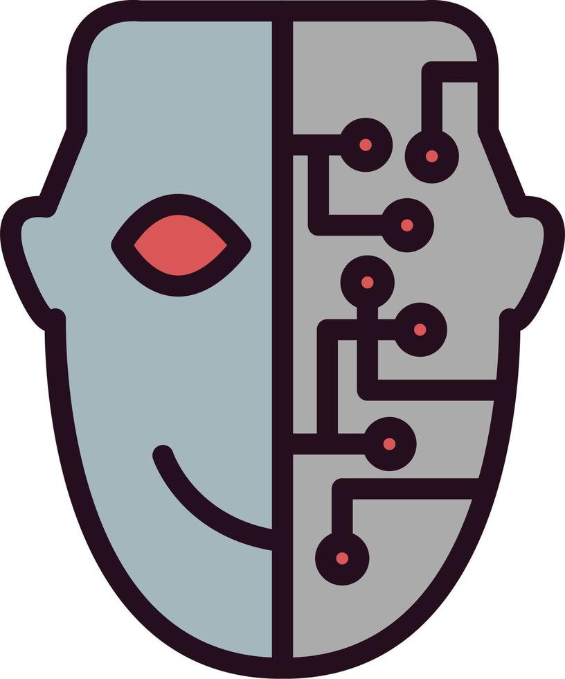 cyborg face ícone vetor