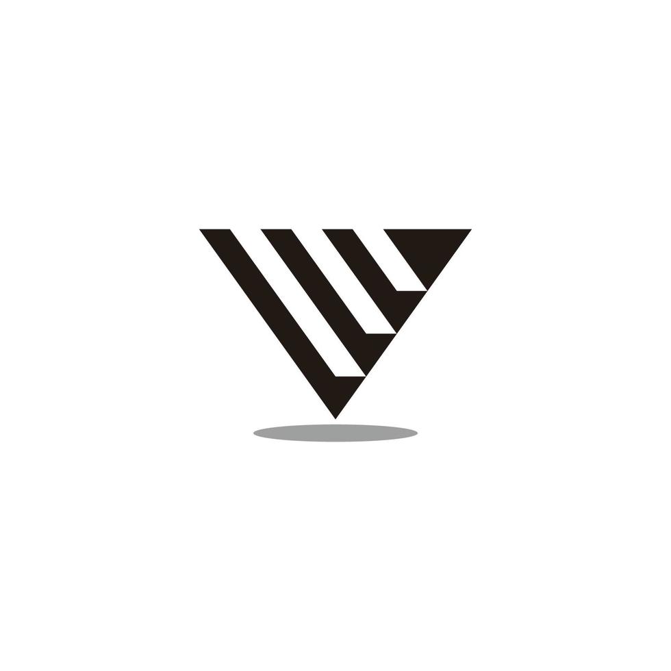 carta v 3d plano triângulo simples geométrico logotipo vetor