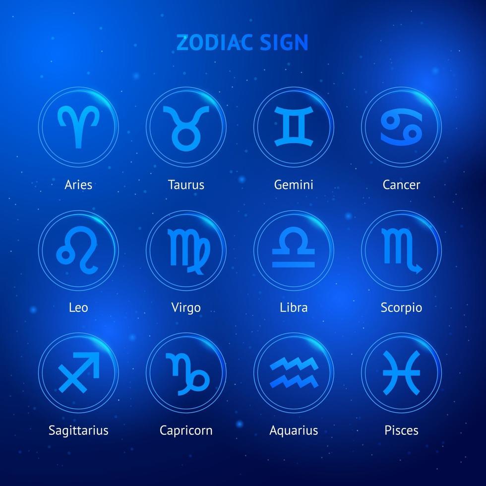 ícones do signo do Zodíaco. vetor