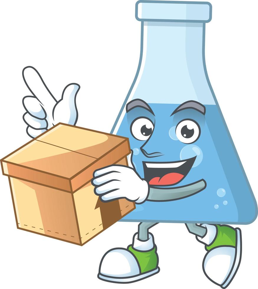azul químico garrafa desenho animado personagem vetor