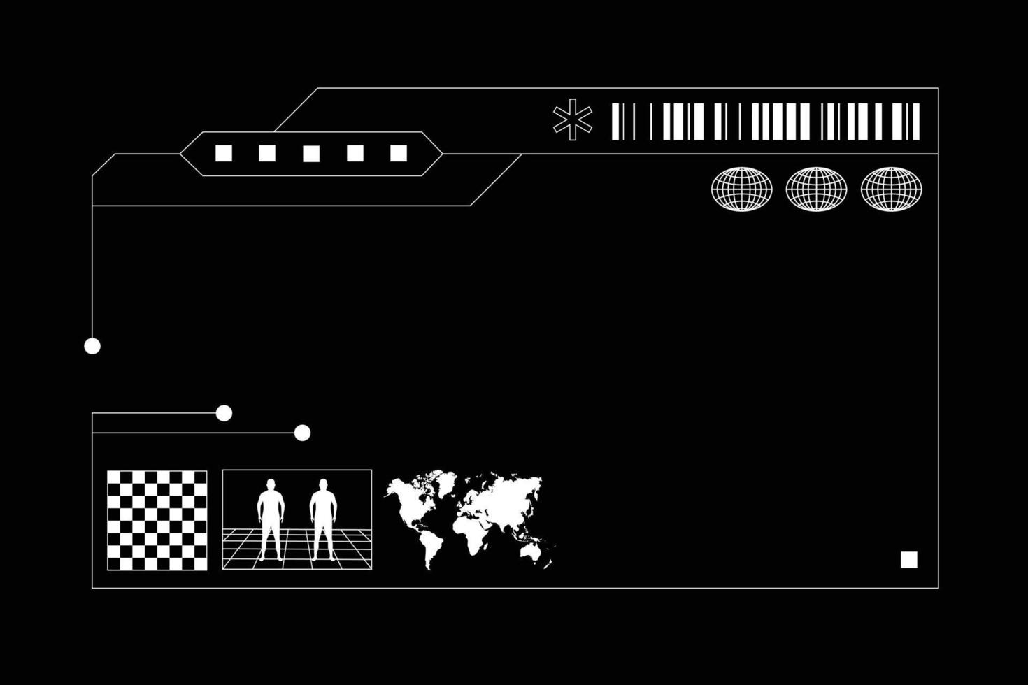 futurista tela interface para cópia de espaço, modelo e fundo vetor