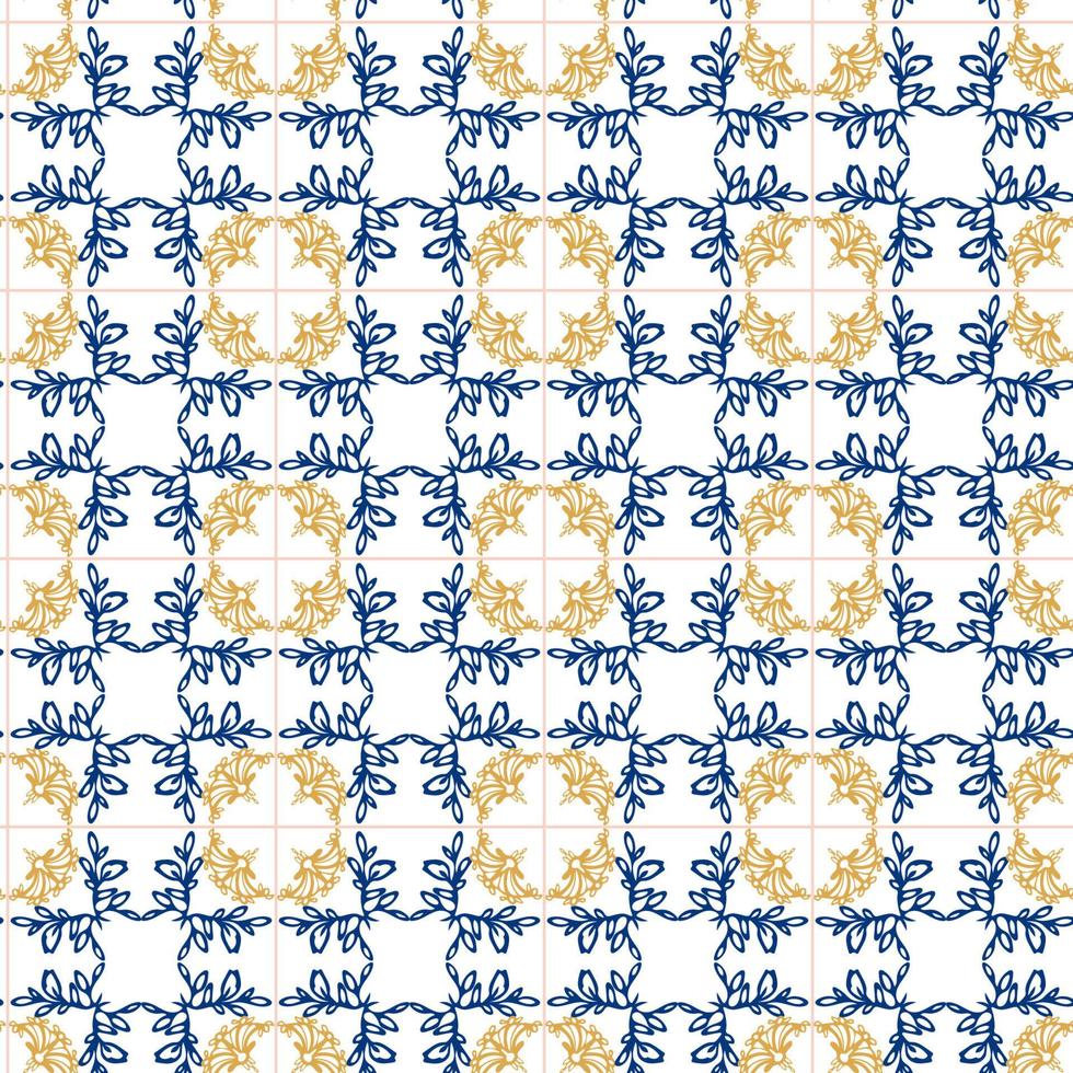 azulejos azul e amarelo desatado padronizar vetor
