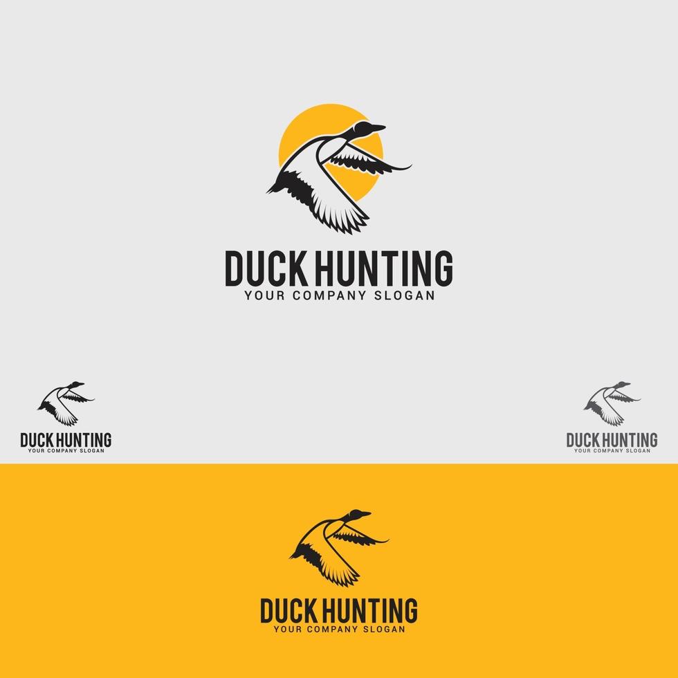 modelo de design de logotipo de caça ao pato vetor