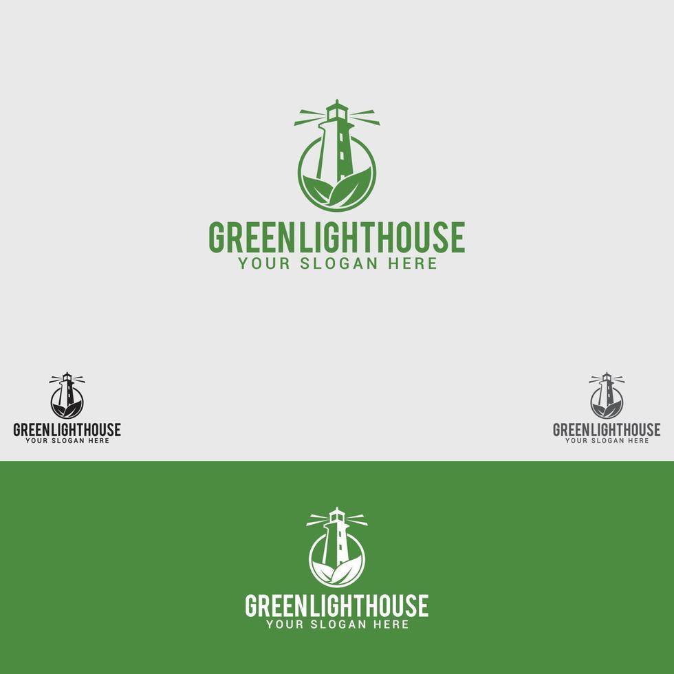 modelo de vetor de design de logotipo de casa com luz verde