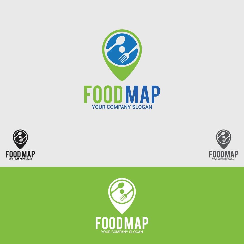 modelo de design de logotipo de mapa de comida vetor