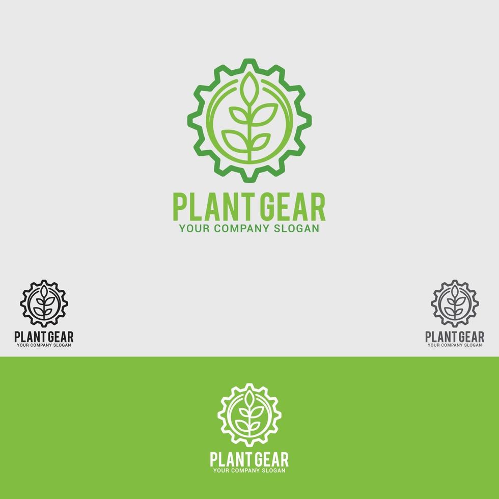 modelo de design de logotipo de equipamento de planta vetor
