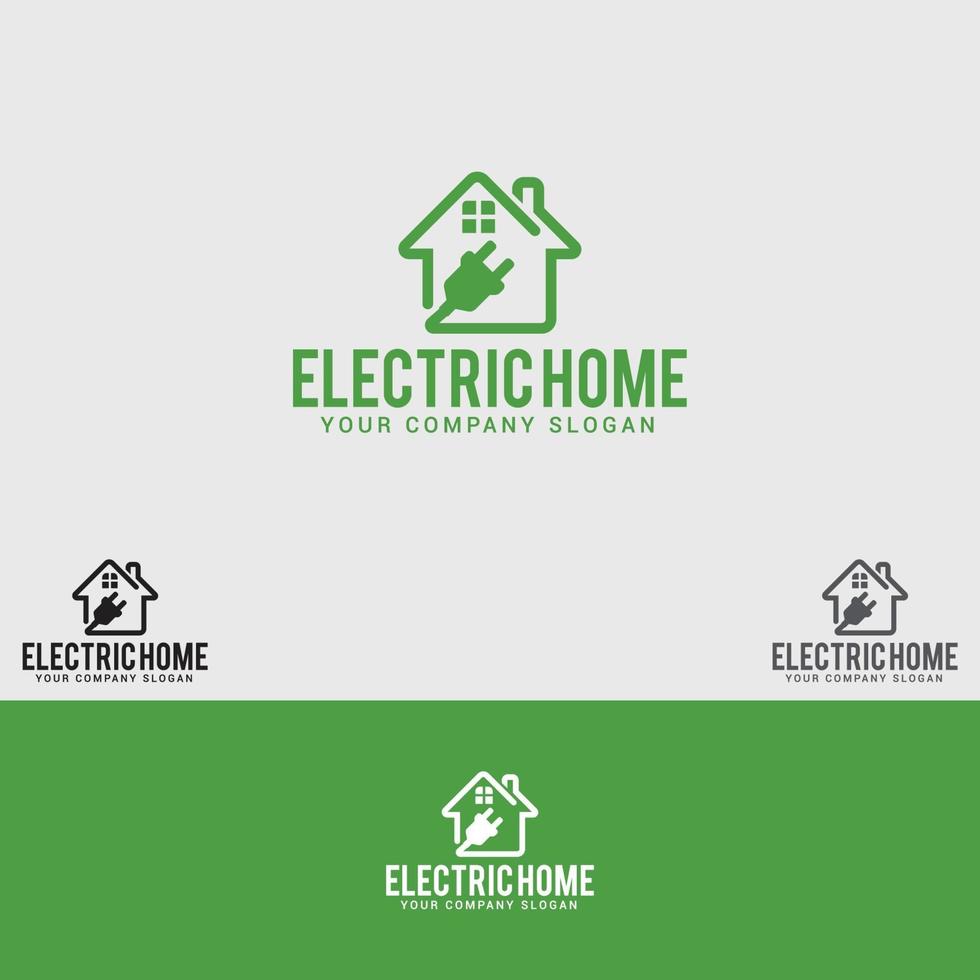 modelo de design de logotipo para casa elétrica vetor