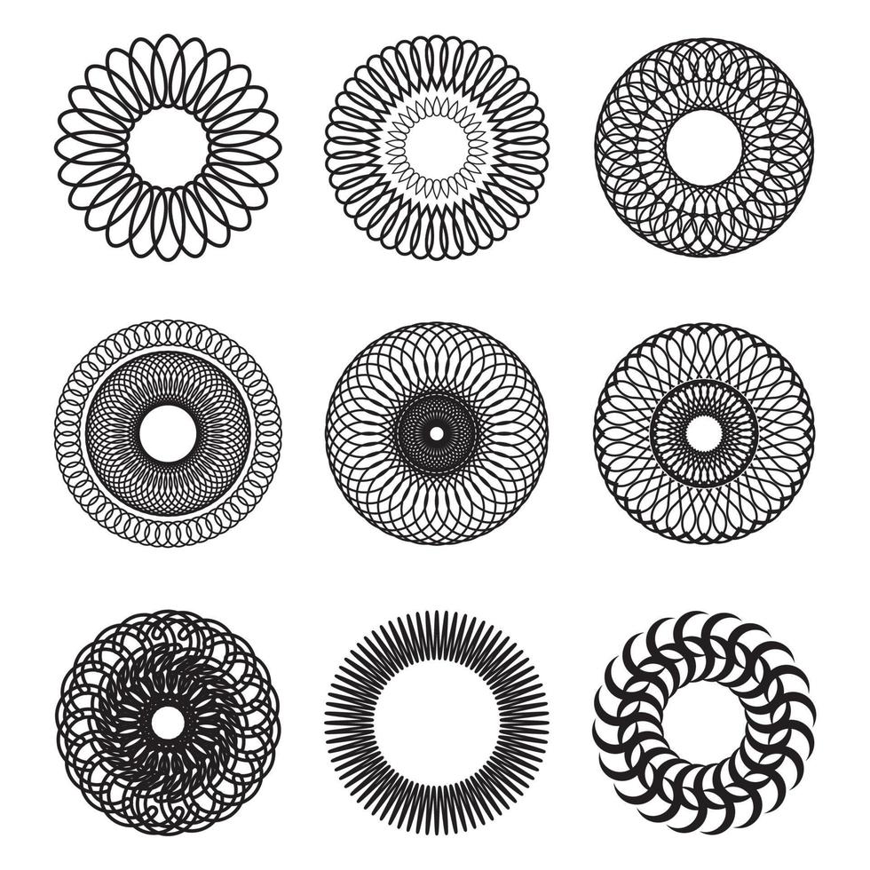 círculo radial motivo ícone vetor