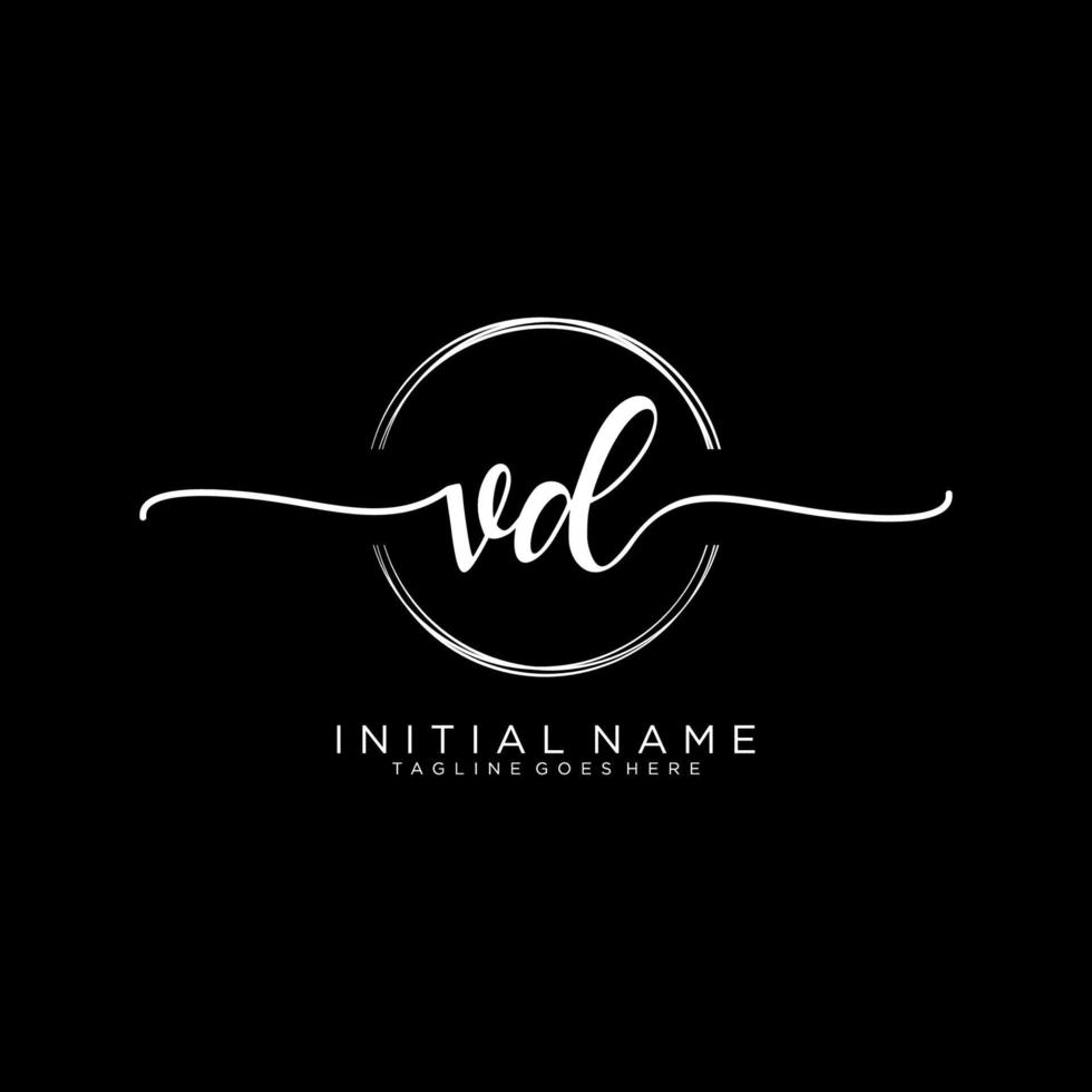 inicial vd feminino logotipo coleções modelo. caligrafia logotipo do inicial assinatura, casamento, moda, joalheria, butique, floral e botânico com criativo modelo para qualquer companhia ou negócios. vetor