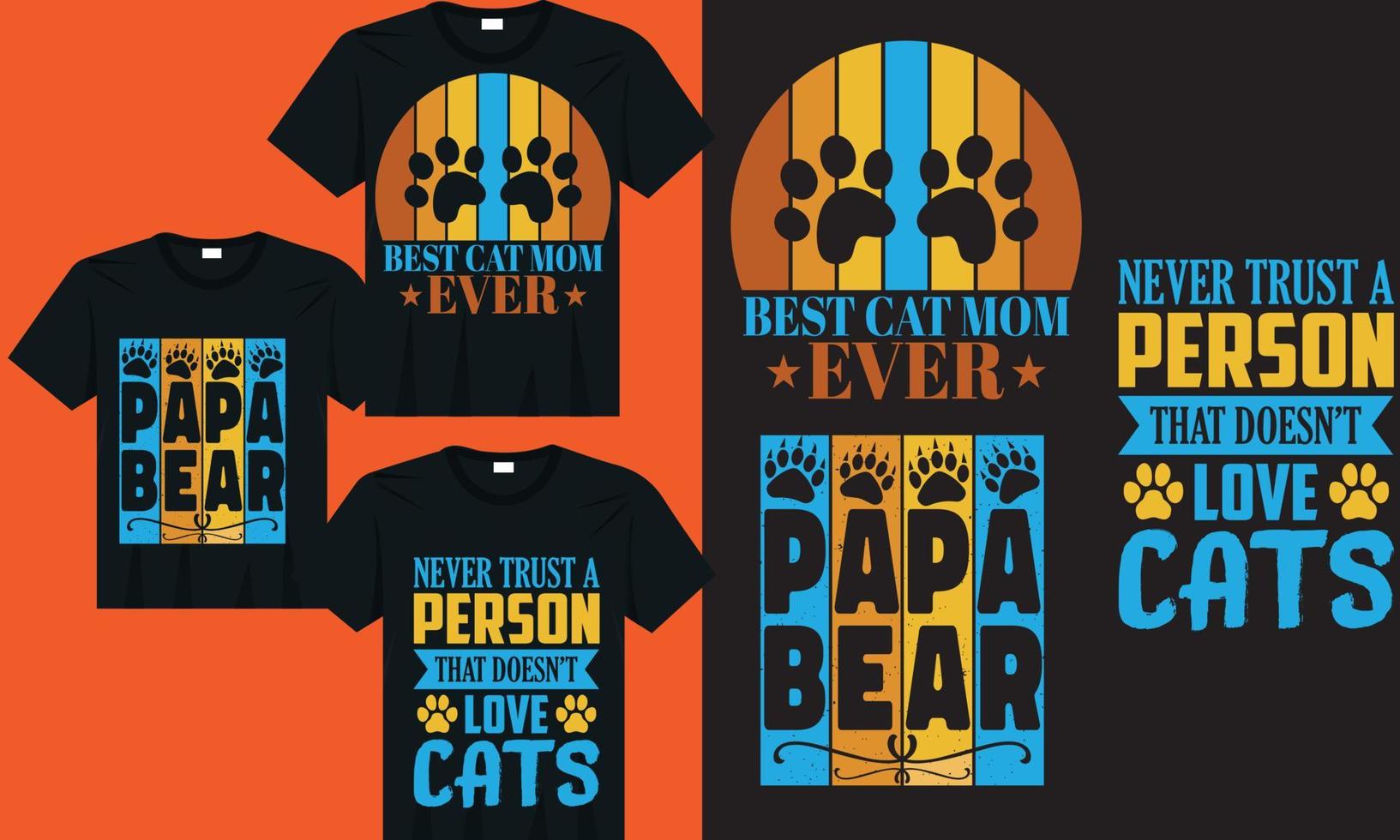 gatos tipografia gato camiseta Projeto para animal amantes vetor