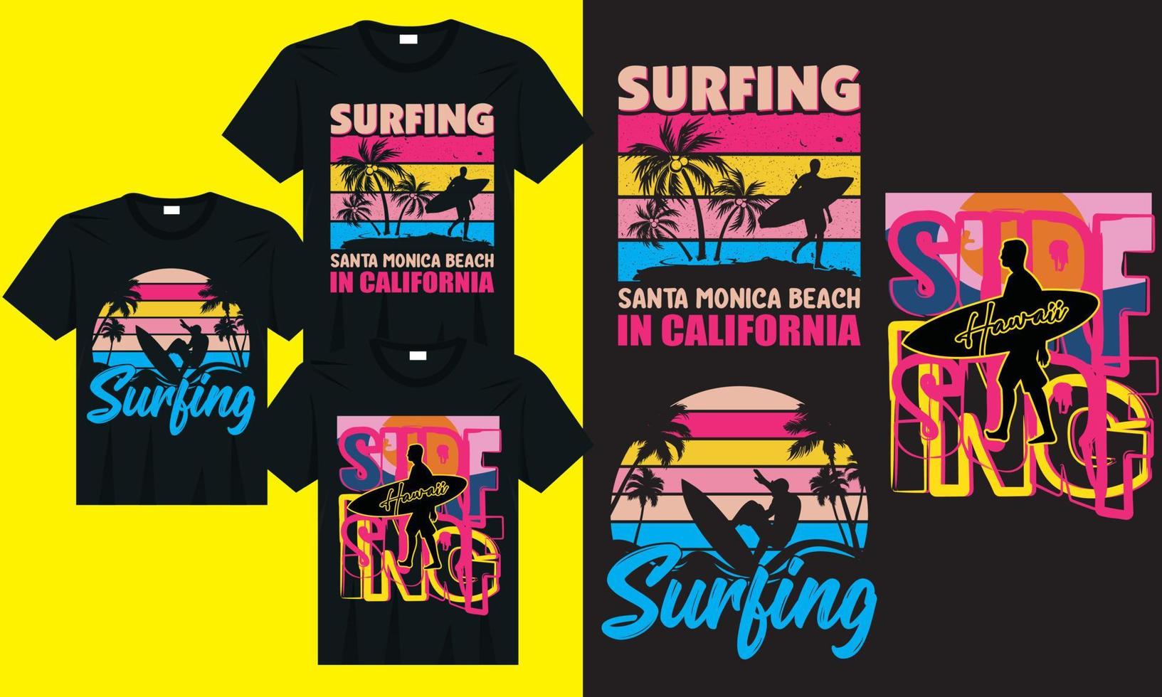 vetor surfar Califórnia tipografia camiseta Projeto