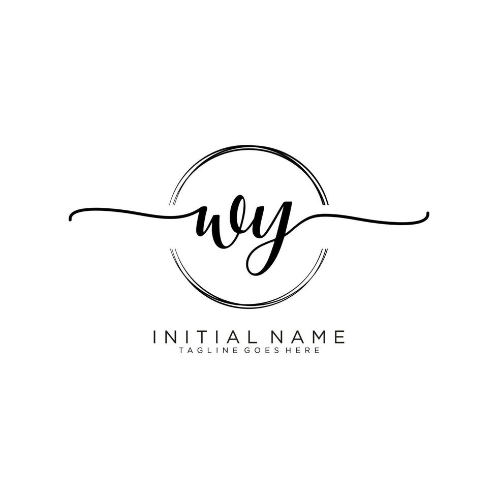 inicial wy feminino logotipo coleções modelo. caligrafia logotipo do inicial assinatura, casamento, moda, joalheria, butique, floral e botânico com criativo modelo para qualquer companhia ou negócios. vetor