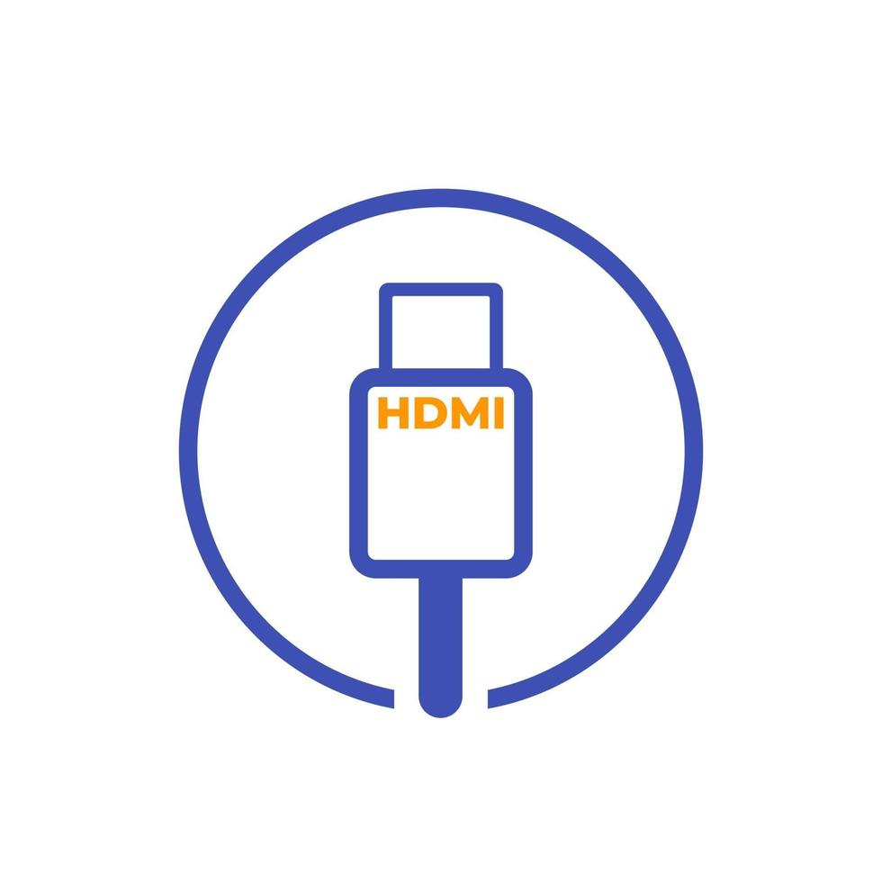 ícone de vetor de cabo HDMI em white.eps