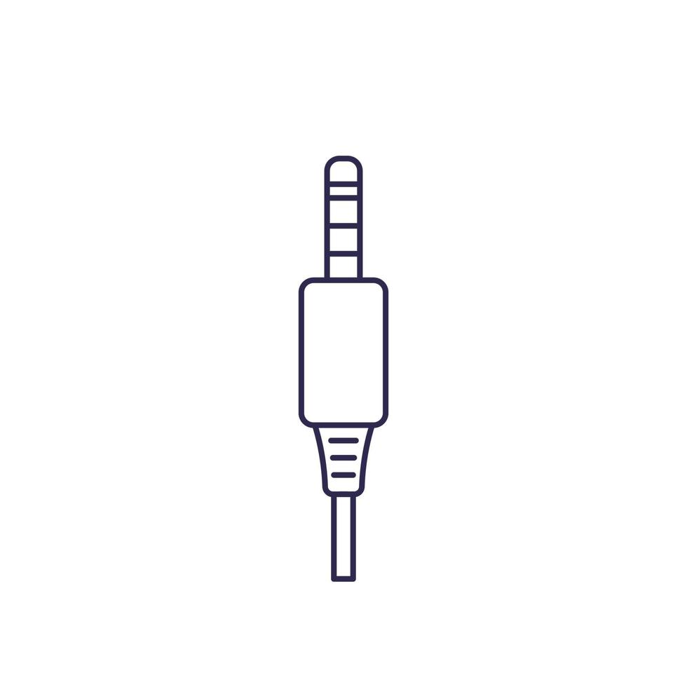 cabo de áudio, linha de vetor de conector de jack icon.eps