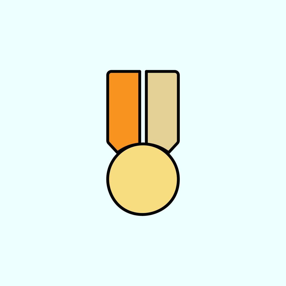 medalha, prêmio cor vetor ícone, vetor ilustração em Sombrio fundo