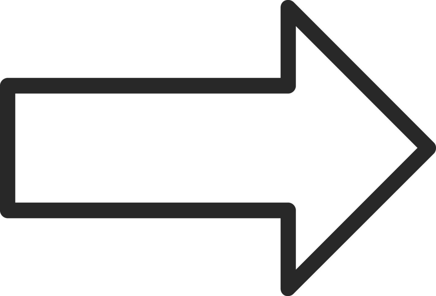 design de ícone de vetor direito de seta longa