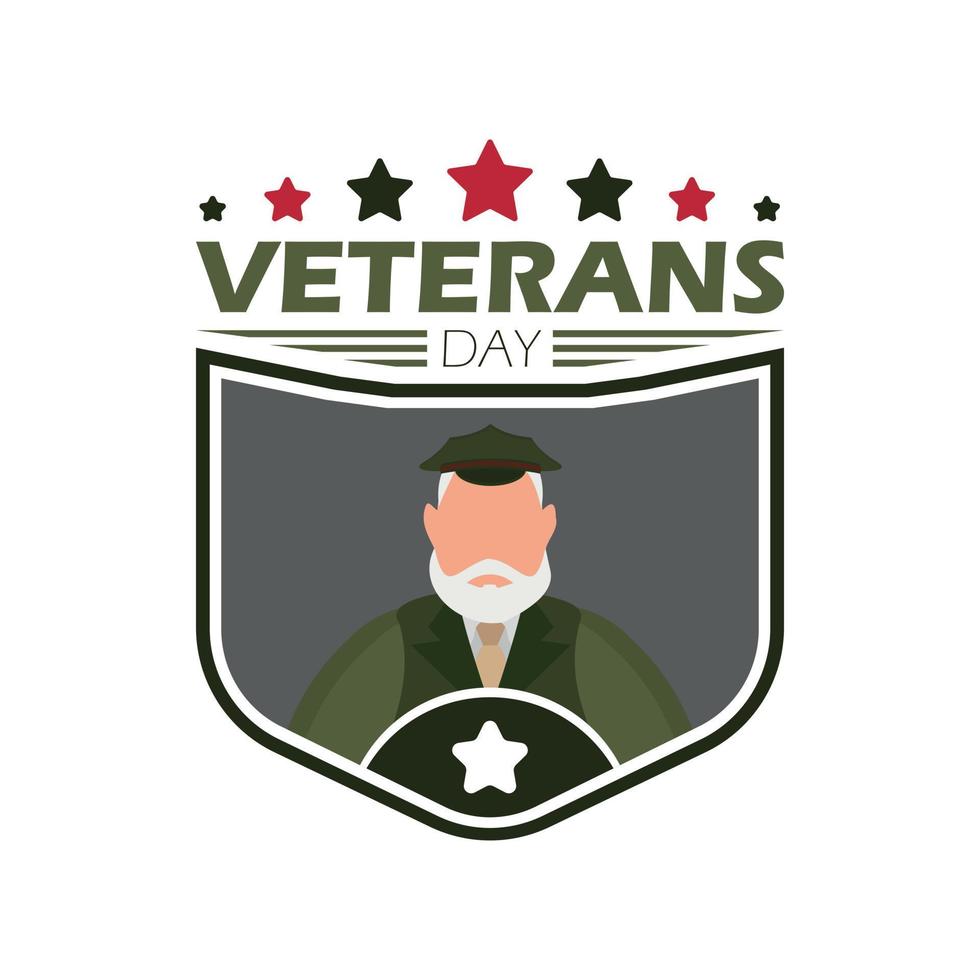 veterano dia logotipo em uma branco fundo. desenho animado estilo. vetor