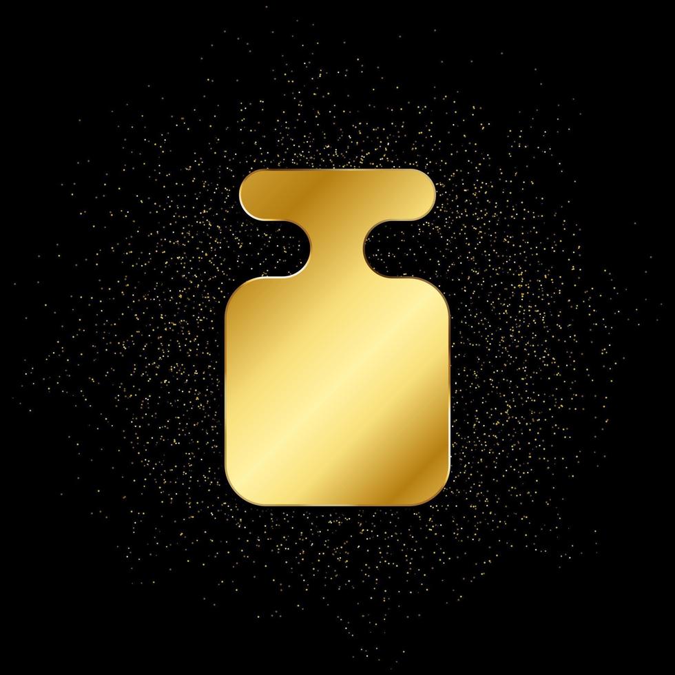 prumo, referência, peso ouro ícone. vetor ilustração do dourado partícula fundo. ouro ícone