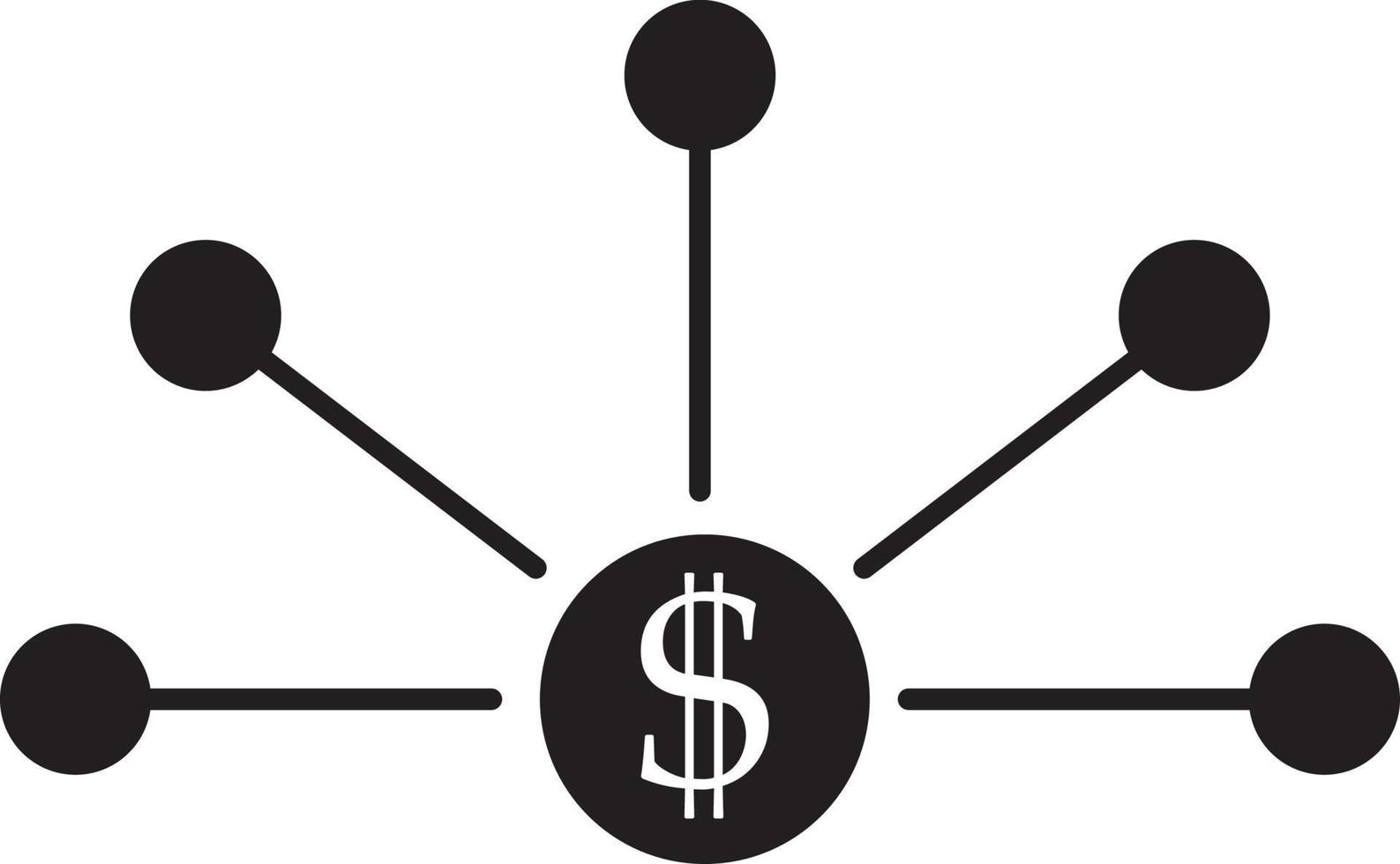 banco estrutura, negócios, ícone. moeda com dólar placa simples ícone em branco fundo. vetor ilustração. - vetor em branco fundo