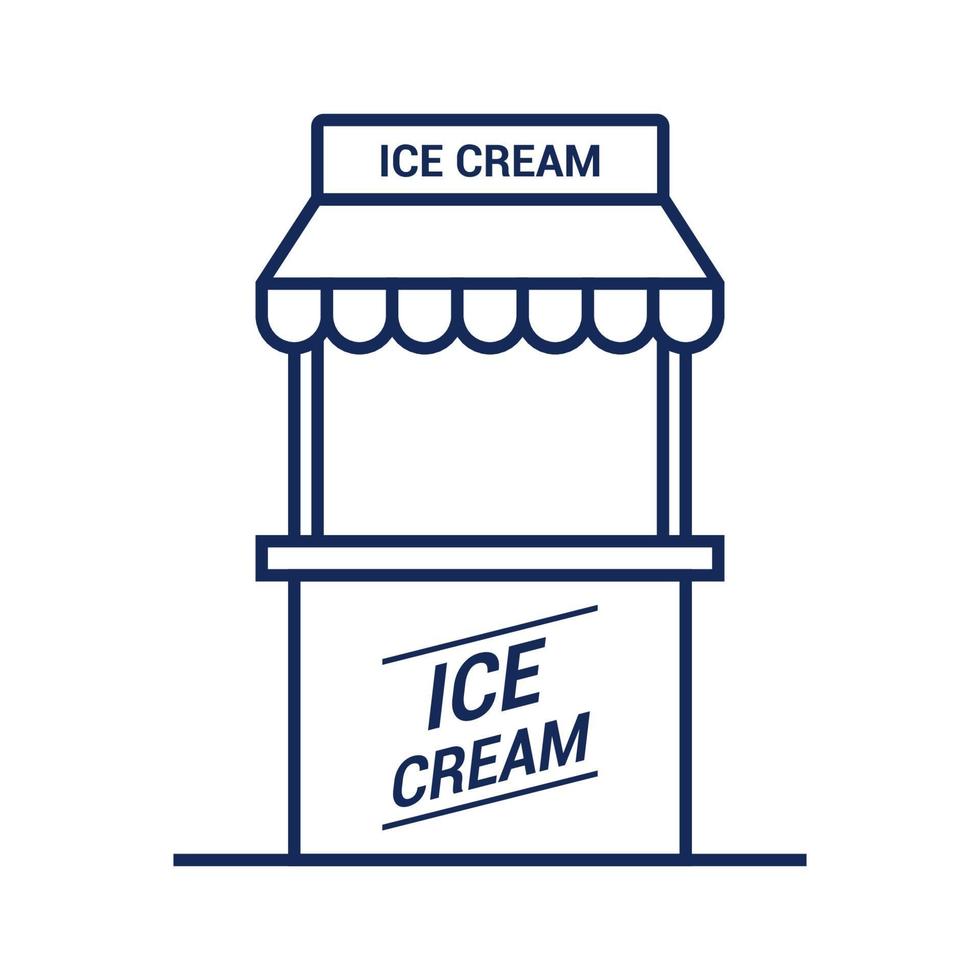 ícone de quiosque de sorvete em fundo branco. ilustração vetorial plana. vetor