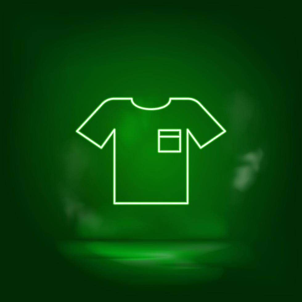 algodão roupas, camisa verde néon ícone - vetor. vetor