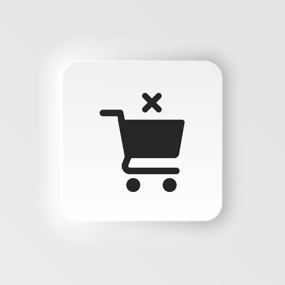 compras, cesta, retirar neumorfo estilo vetor ícone. simples elemento ilustração a partir de ui conceito. compras, cesta, retirar neumorfo estilo vetor ícone. finança conceito vetor ilustração. .