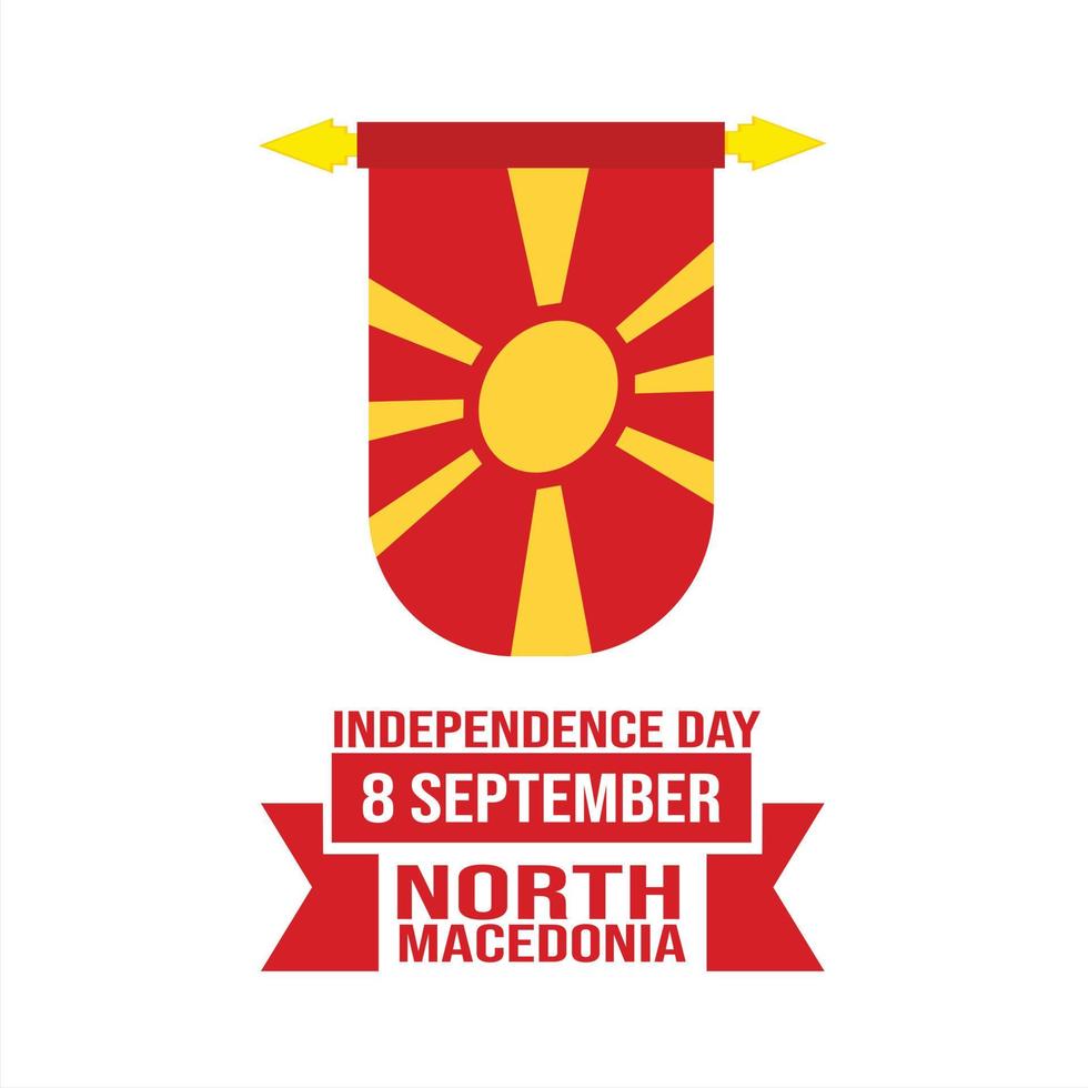 norte Macedônia independência dia e cova n / D nezavisnosta bandeira Projeto vetor