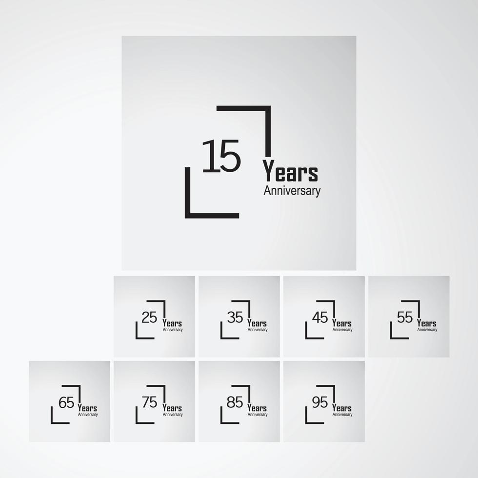 ano aniversário vector template design ilustração caixa