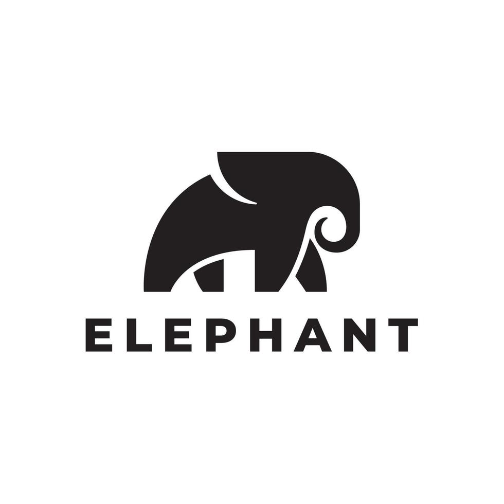 logotipo do elefante africano - design de ilustração vetorial em fundo branco vetor