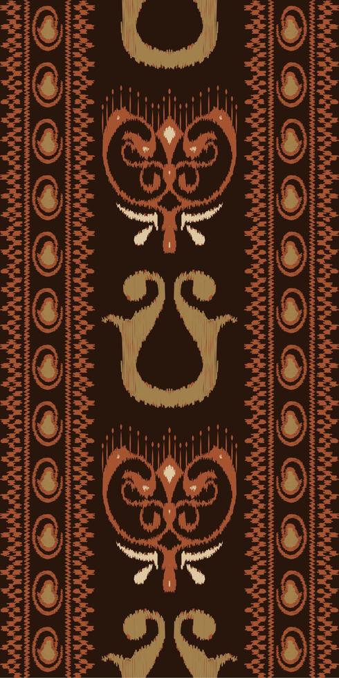 africano ikat paisley bordado. ikat impressão tribal divisa geométrico tradicional étnico oriental Projeto para a fundo. povo, indiano, escandinavo, cigano, saree Bornéu tecido fronteira ikkat vetor