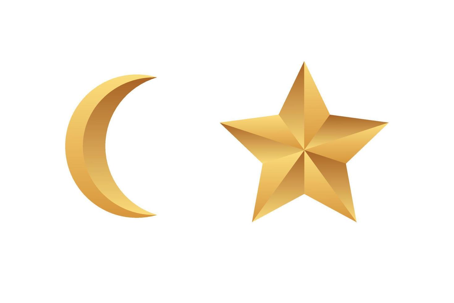 dourado Estrela e crescente lua. adequado para Ramadã Projeto fundo vetor