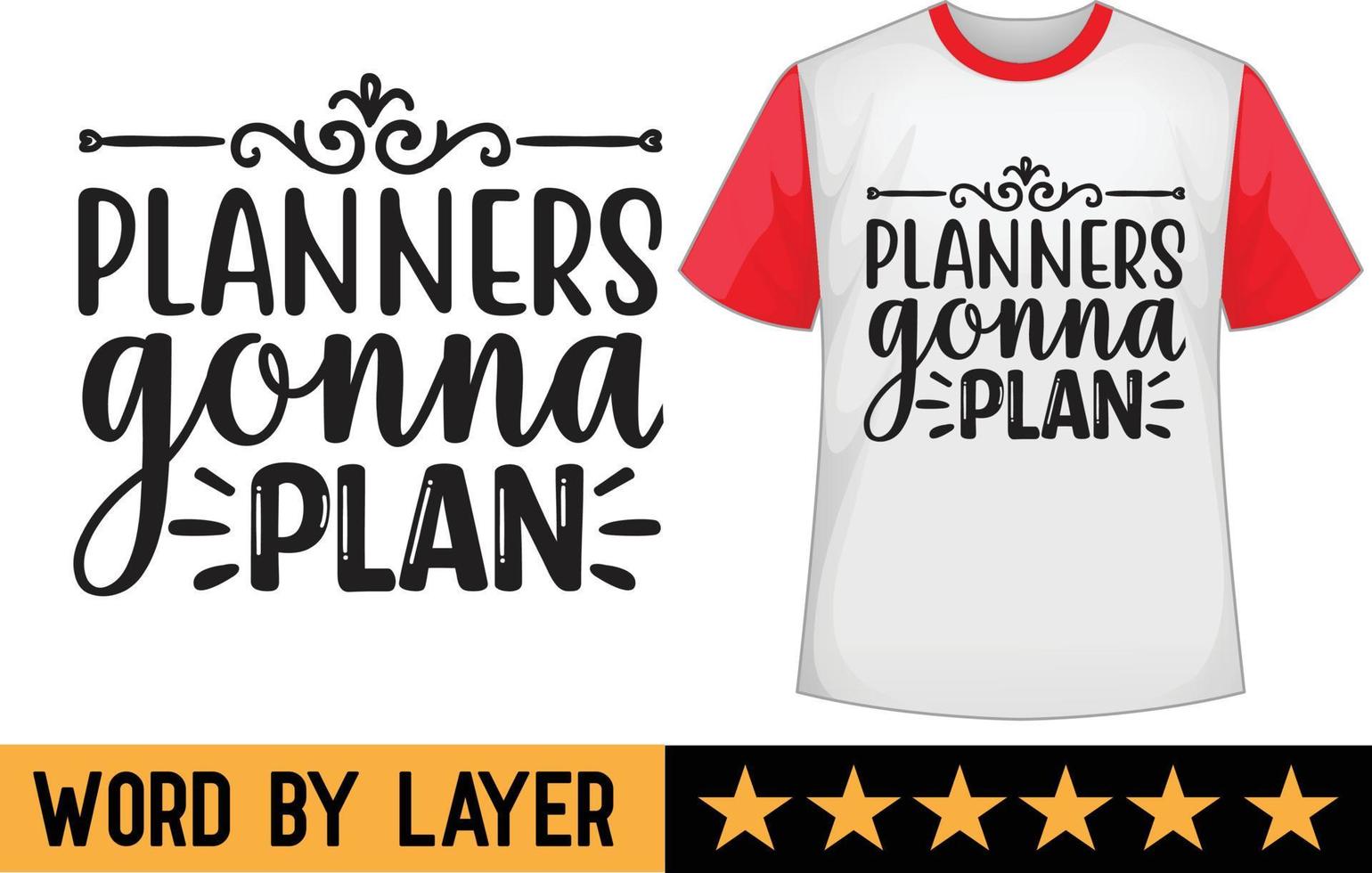 planejador SVG t camisa Projeto vetor