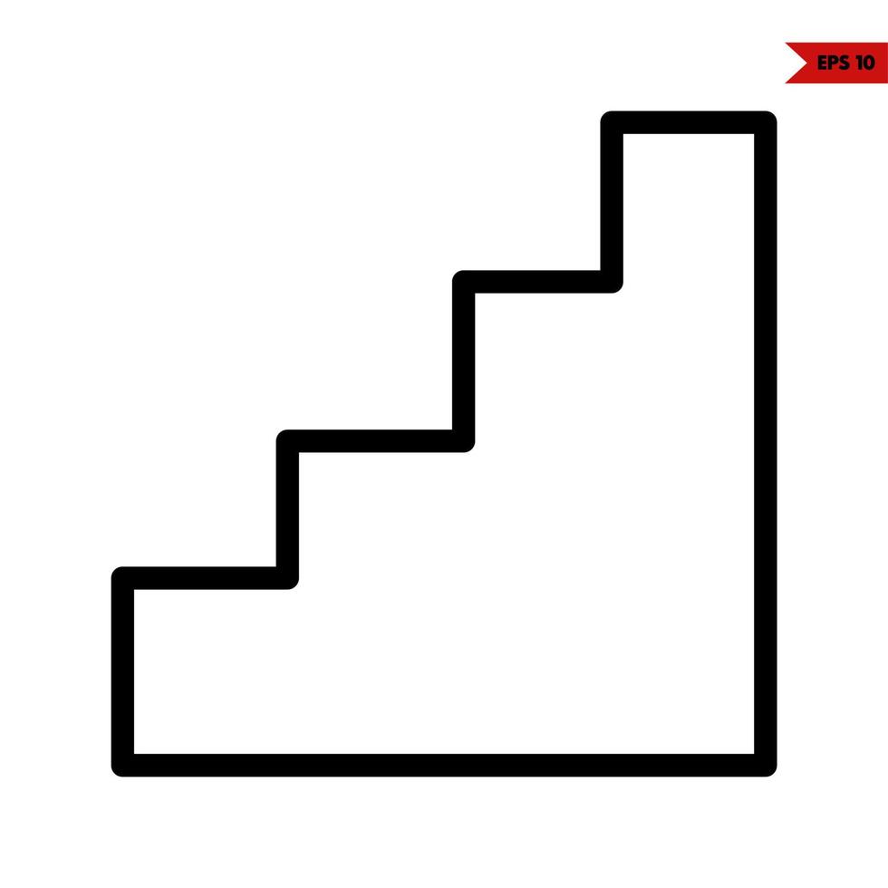 ícone de linha de escada vetor