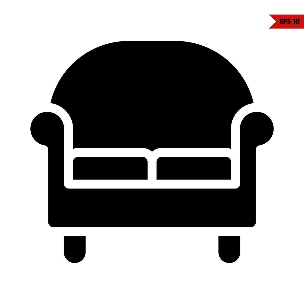 ícone de glifo de sofá vetor
