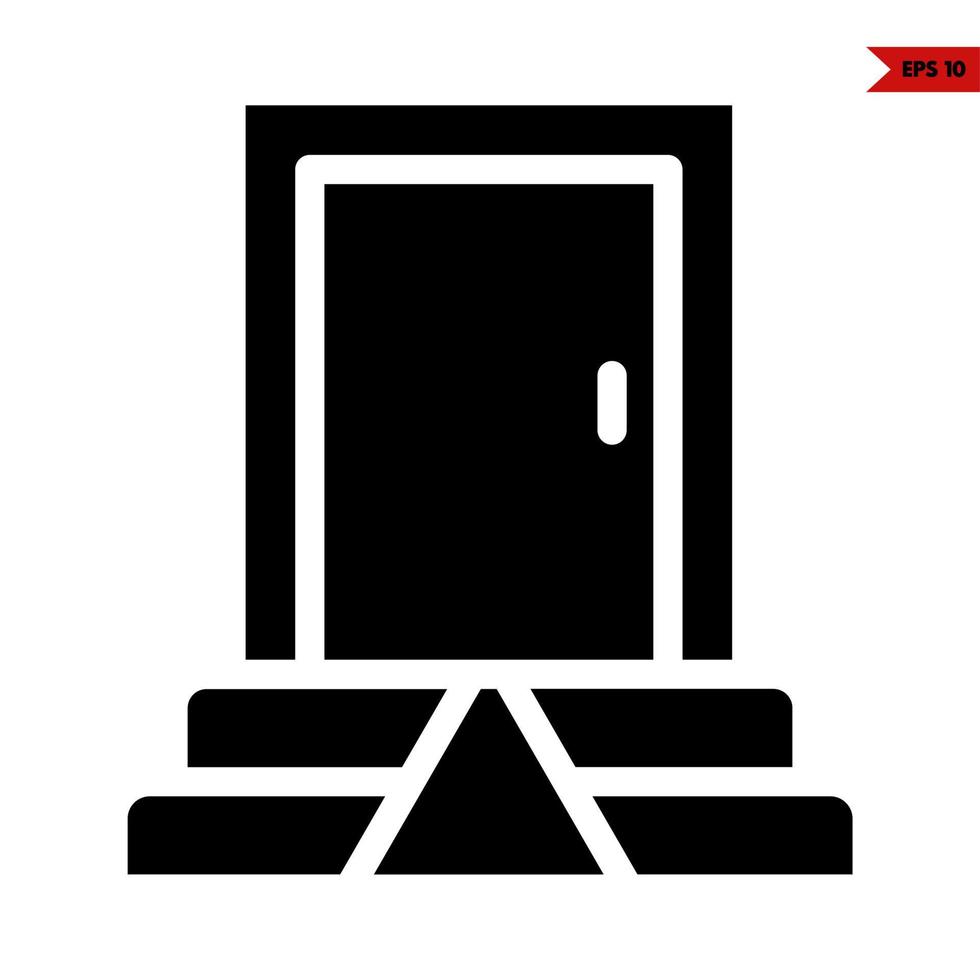 ícone de glifo de porta vetor