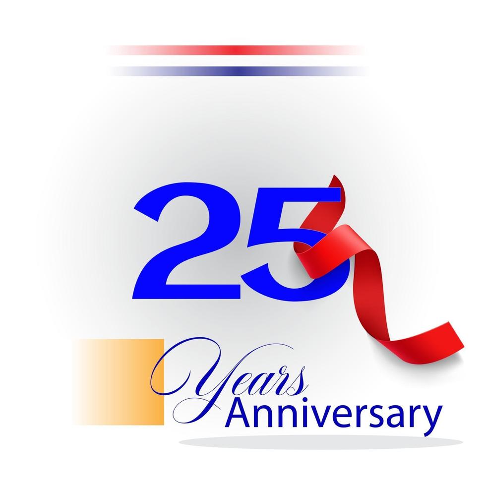 Ilustração de design de modelo vetorial celebração de aniversário de 25 anos vetor
