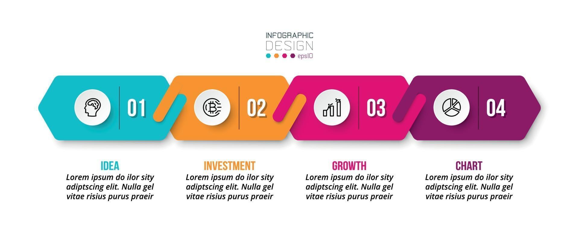 design de modelo de infográfico de negócios ou marketing. vetor