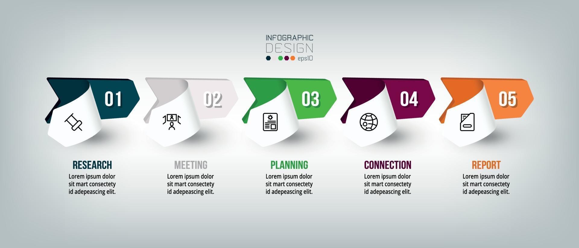 modelo de design de infográfico com etapa ou opção. vetor