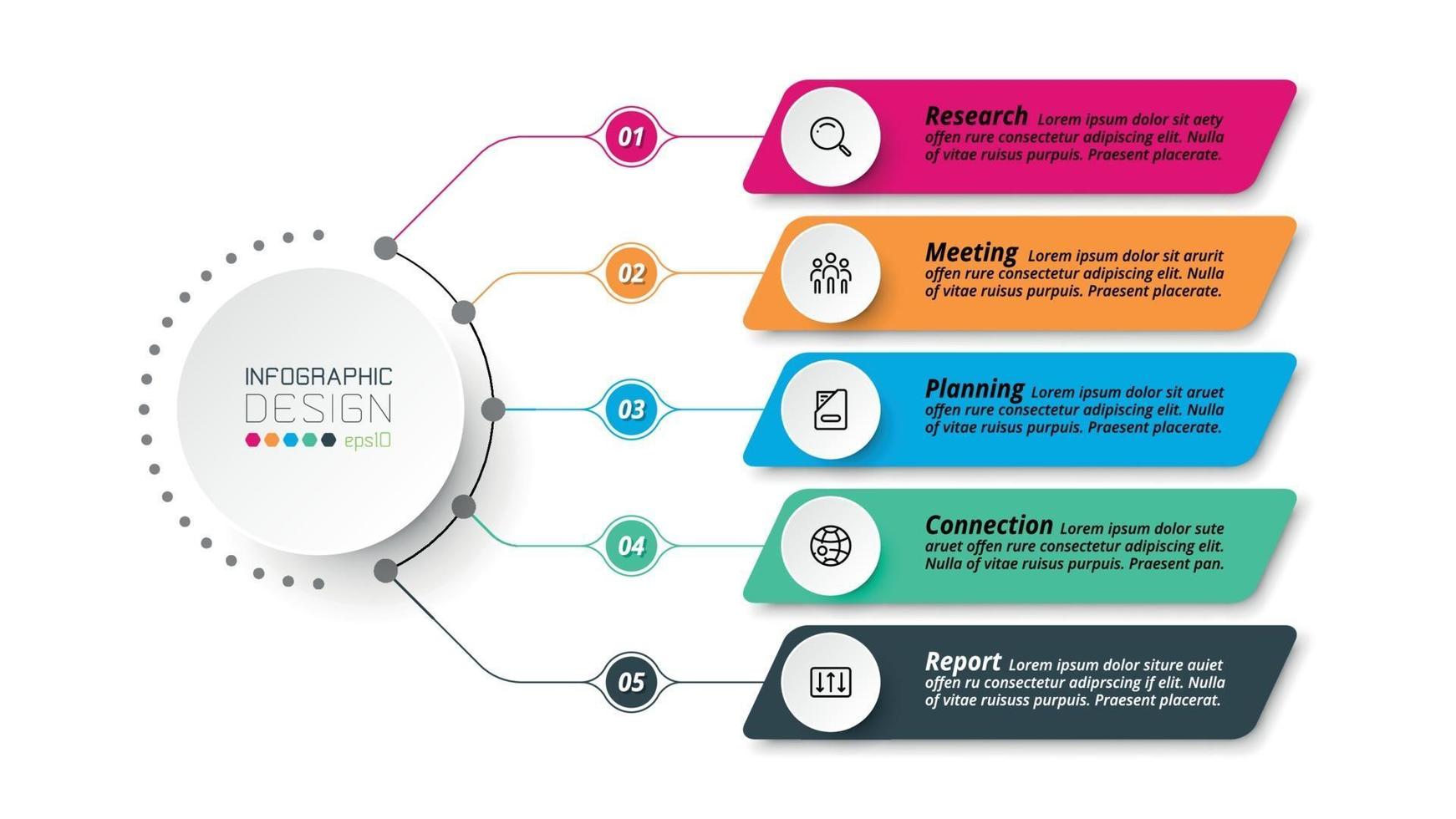 modelo de infográfico de diagrama de negócios ou marketing. vetor