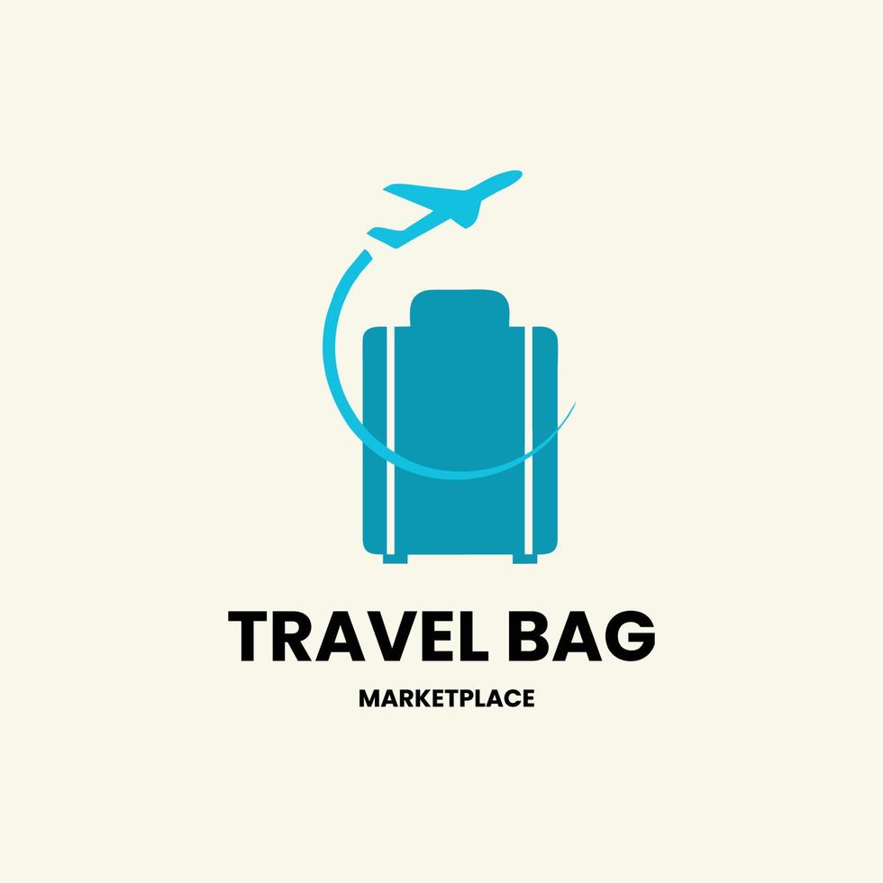 design de logotipo de ilustração de mala de viagem de férias vetor